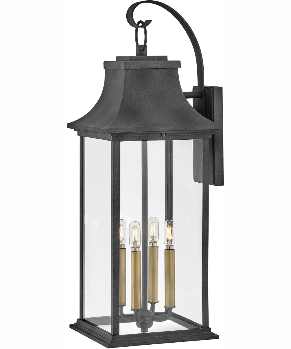 Adair 4-Light Extra Large Wall Mount Lantern in Aged Zinc - Image 5