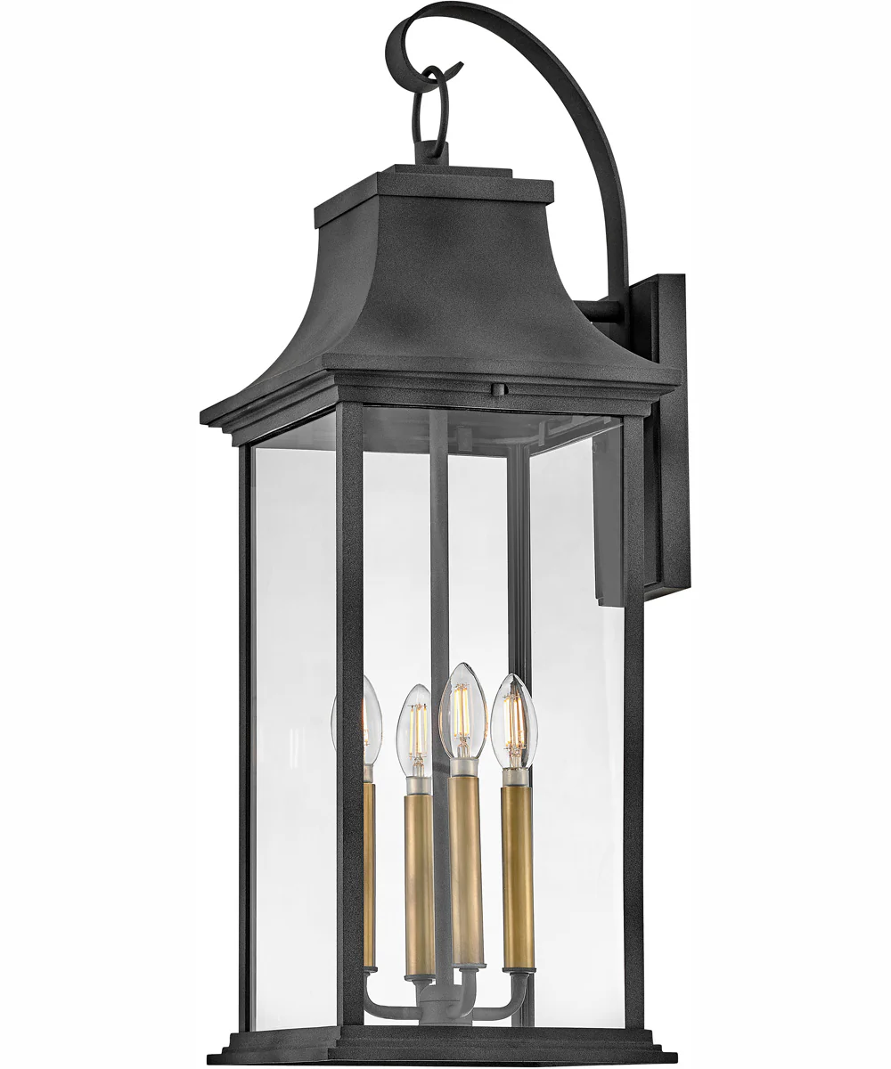 Adair 4-Light Extra Large Wall Mount Lantern in Aged Zinc - Image 6