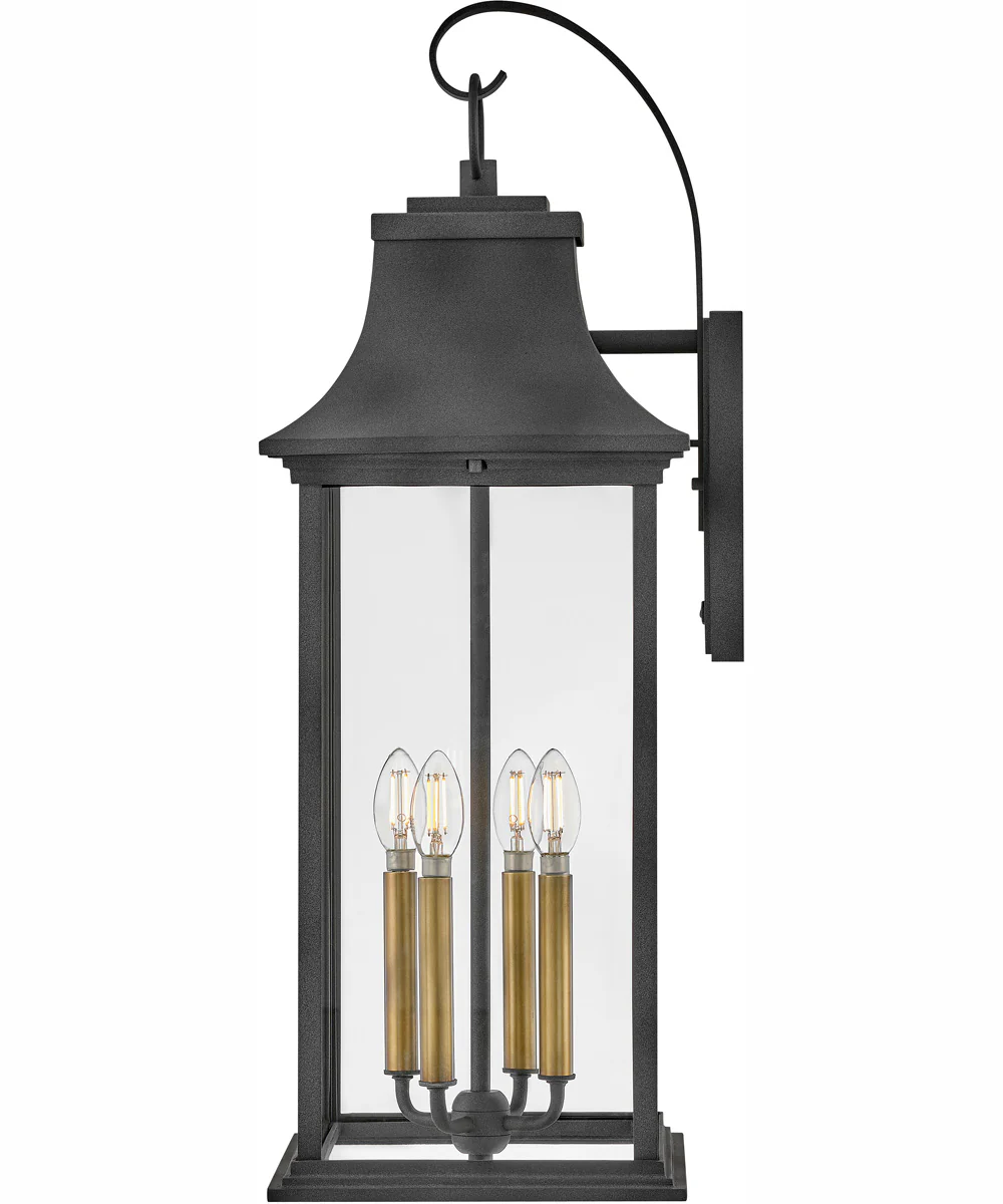Adair 4-Light Extra Large Wall Mount Lantern in Aged Zinc - Image 7
