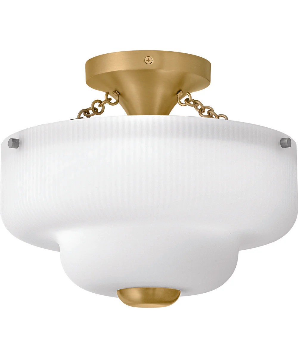 Adella 3-Light Small Semi-Flush Mount in Lacquered Brass - Image 2