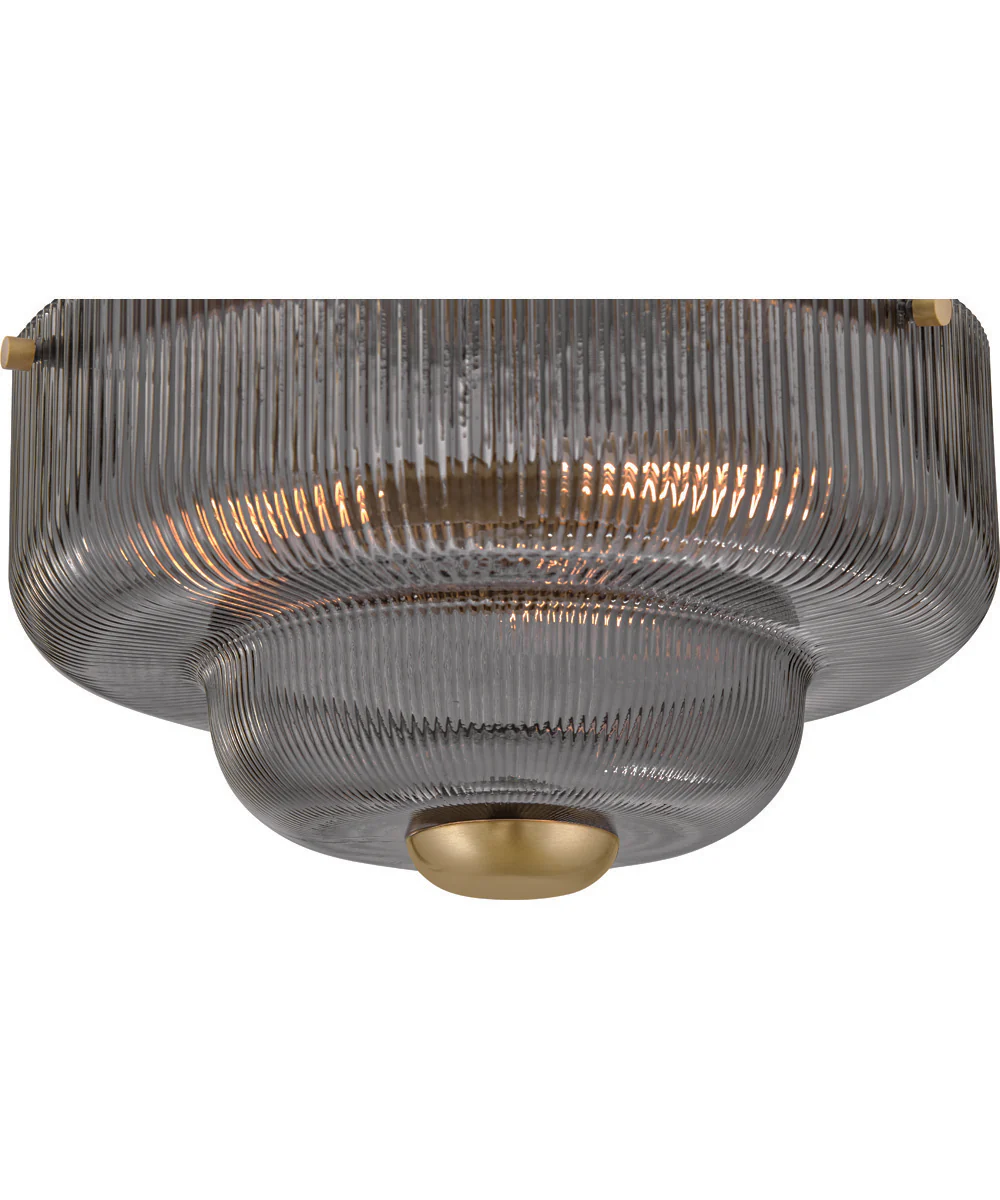 Adella 3-Light Small Semi-Flush Mount in Lacquered Brass - Image 5