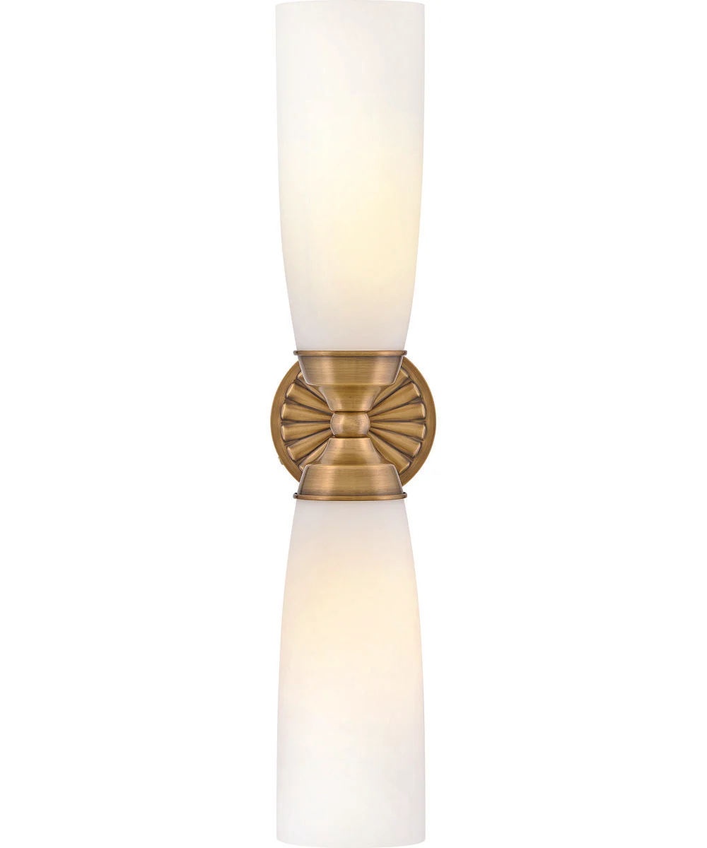 Alexis 2-Light Large Two Light Sconce in Heritage Brass