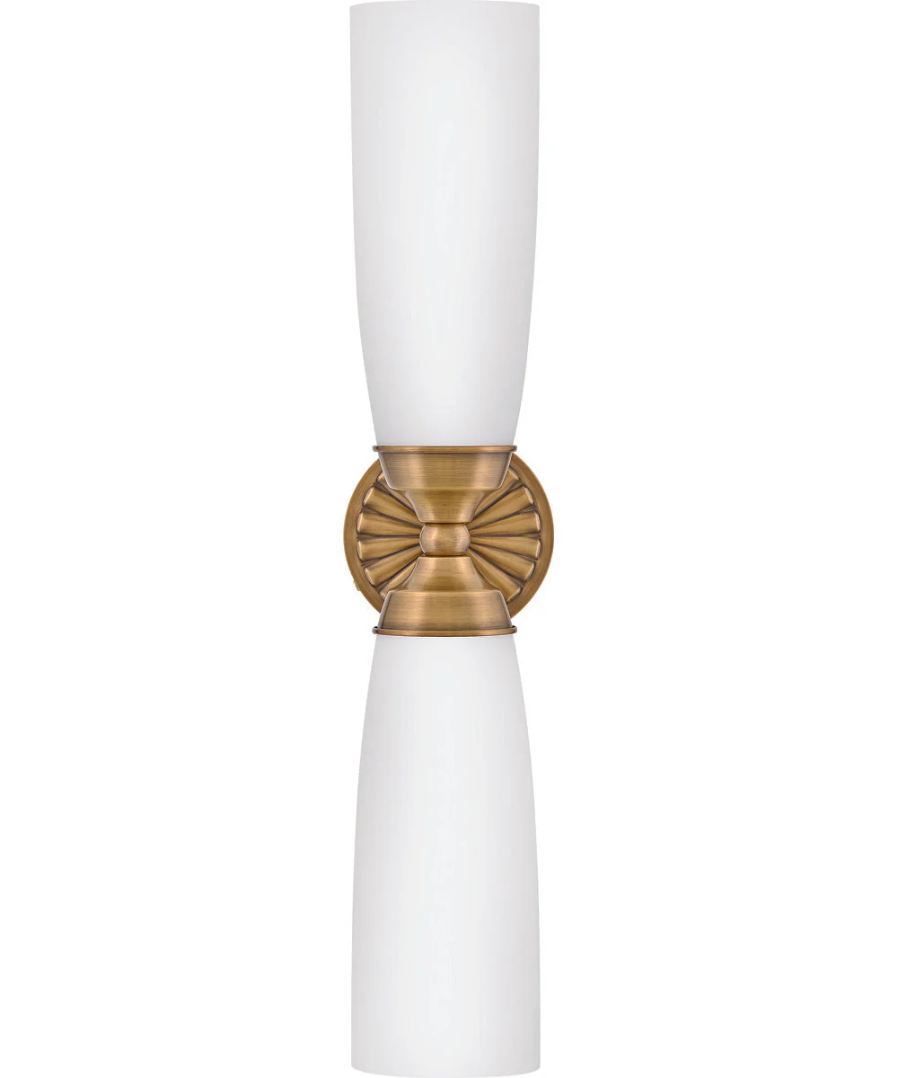 Alexis 2-Light Large Two Light Sconce in Heritage Brass - Image 2
