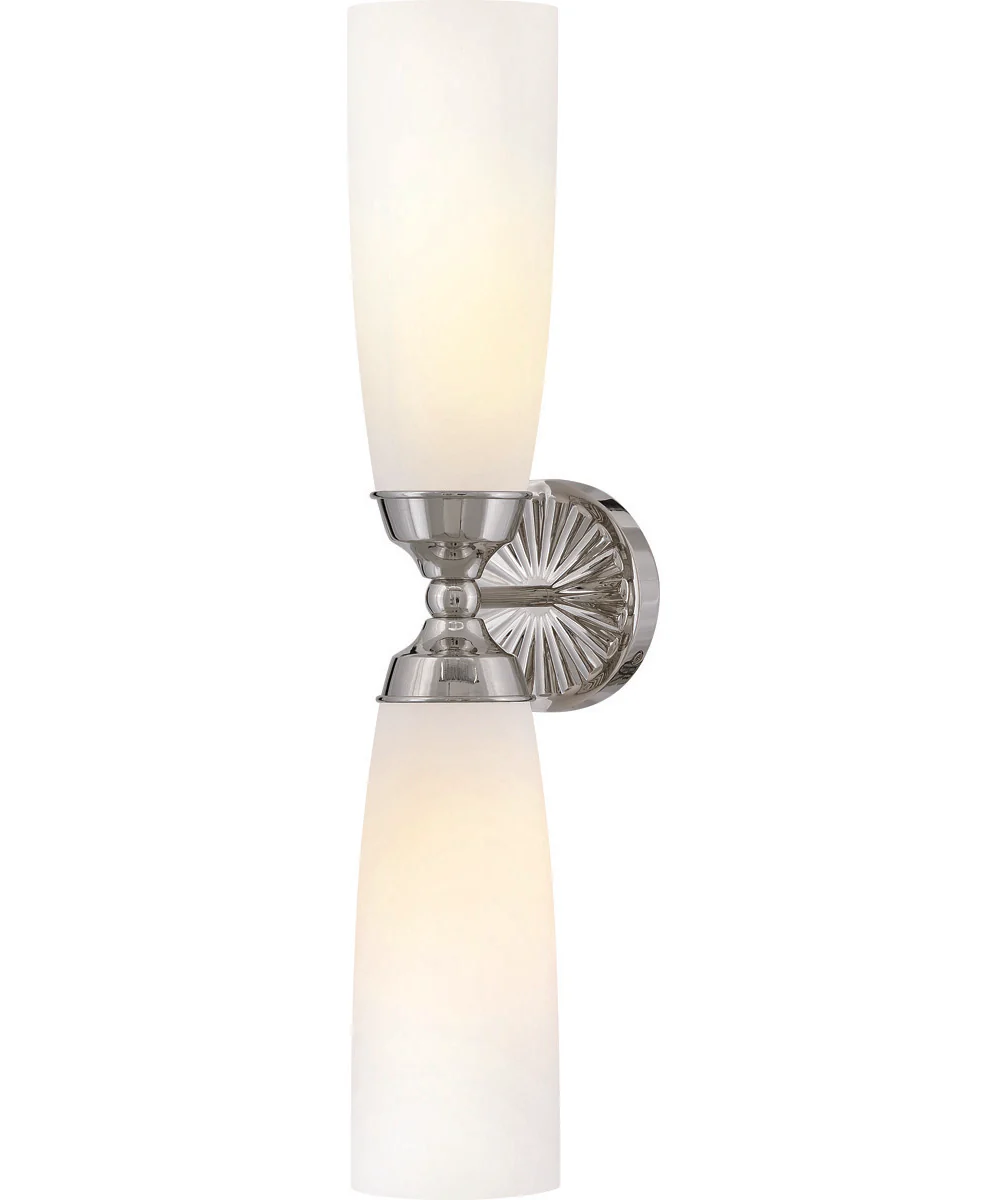 Alexis 2-Light Large Two Light Sconce in Polished Nickel - Image 3