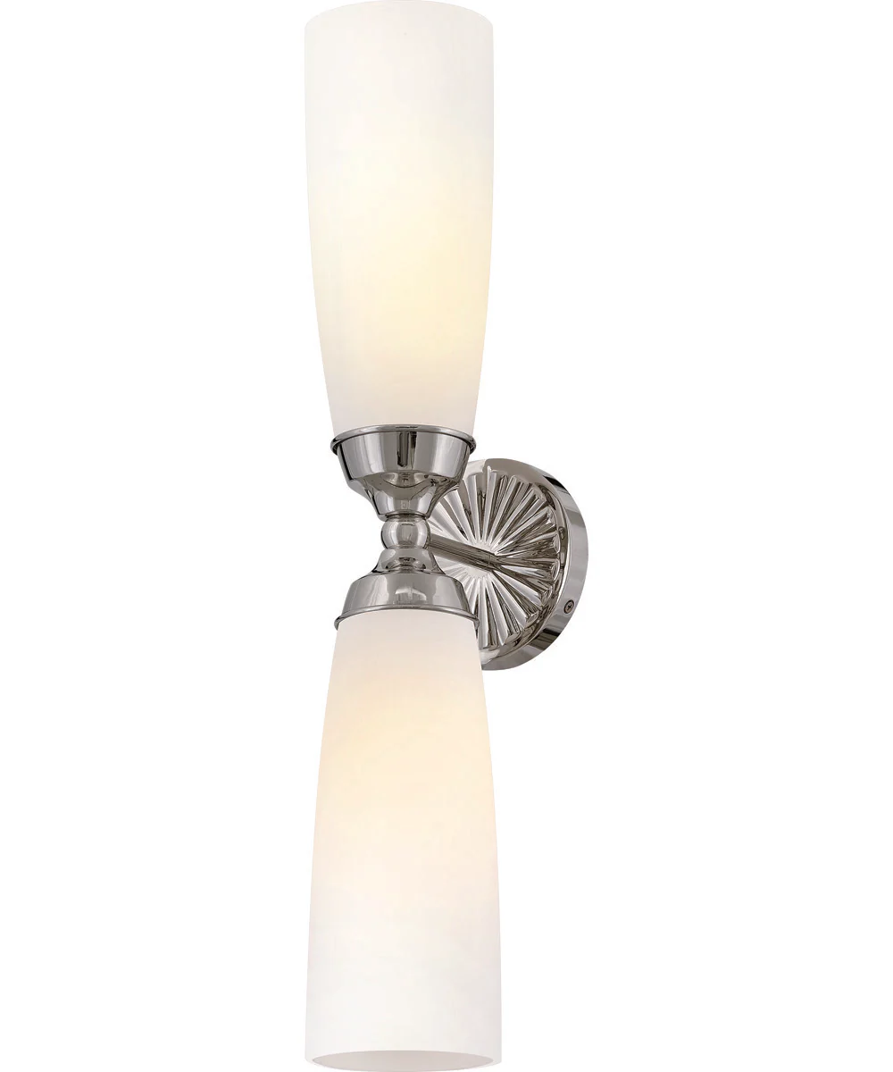 Alexis 2-Light Large Two Light Sconce in Polished Nickel - Image 4