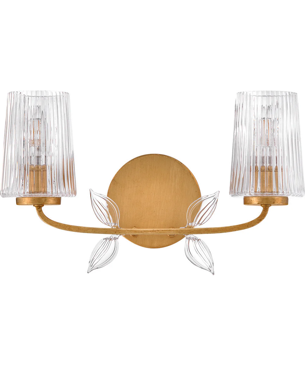 Aliso 2-Light Small Two Light Vanity in Distressed Brass - Image 2