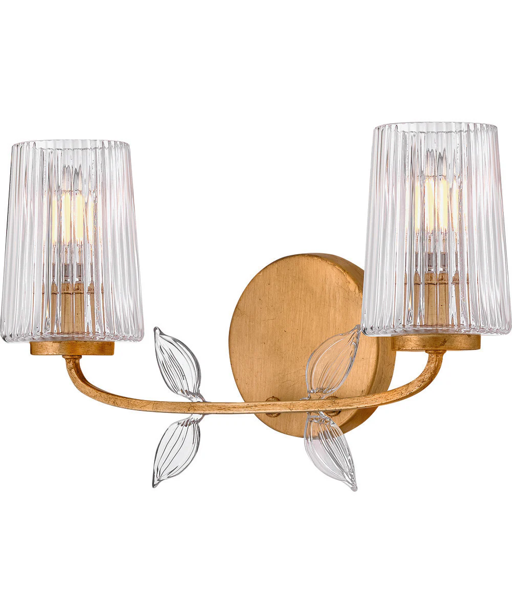 Aliso 2-Light Small Two Light Vanity in Distressed Brass - Image 3