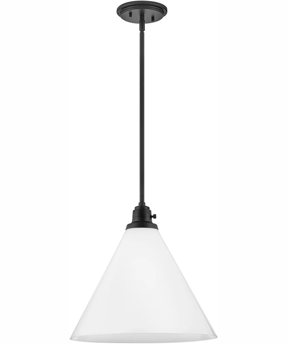 Arti 1-Light Medium Pendant in Black with Cased Opal glass - Image 2
