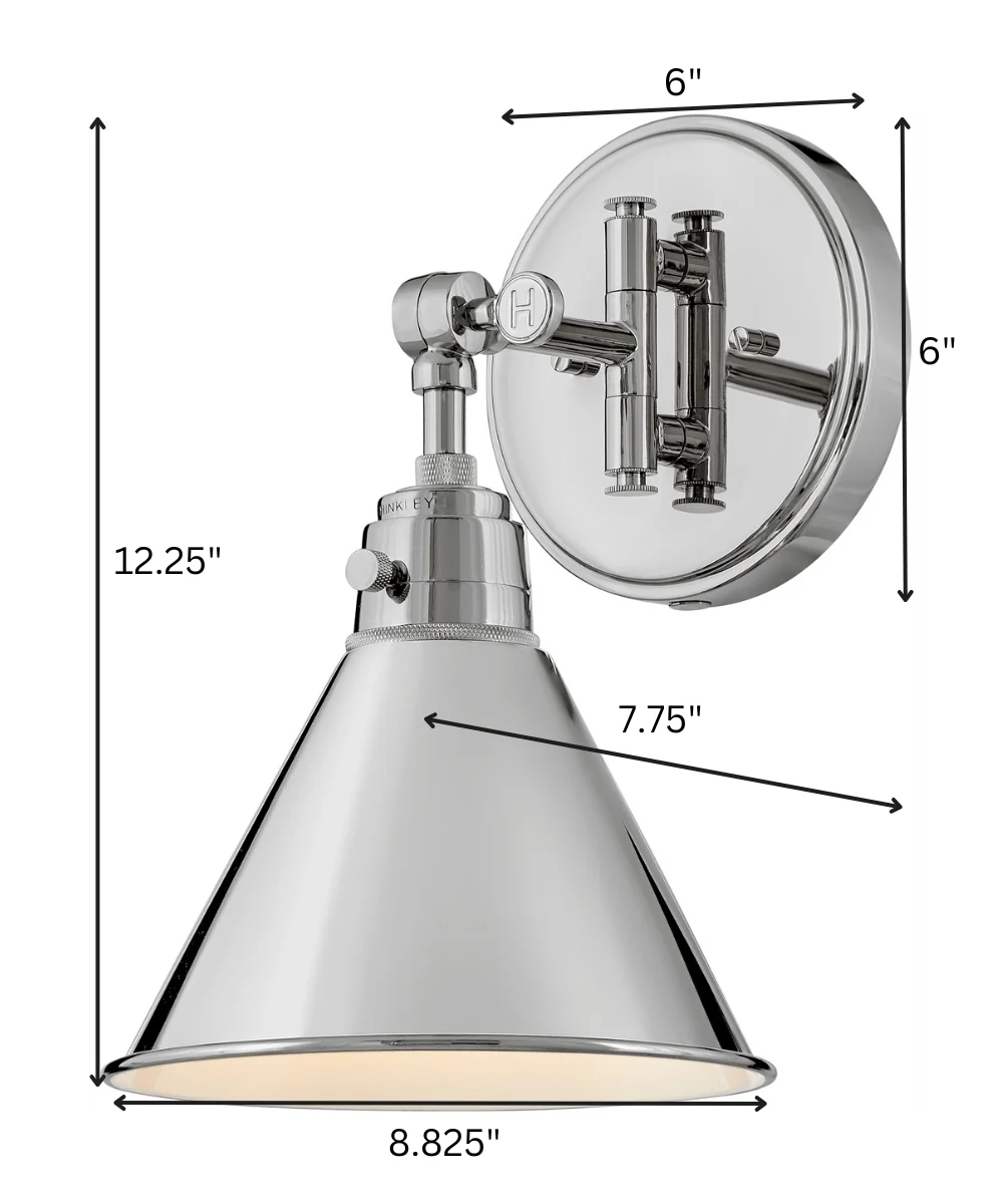 Arti 1-Light Single Light Sconce in Polished Nickel - Image 2