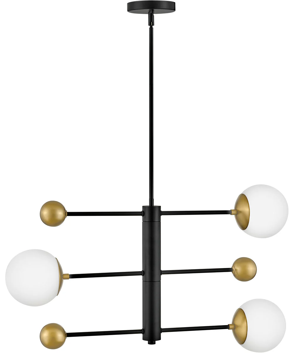 Auggie 3-Light Medium Adjustable Multi Tier Chandelier in Black - Image 5