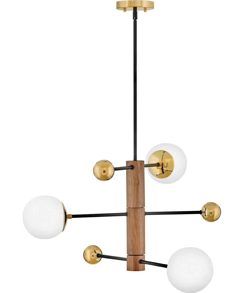 Auggie 3-Light Medium Adjustable Multi Tier Chandelier in Bright Brass - Image 5