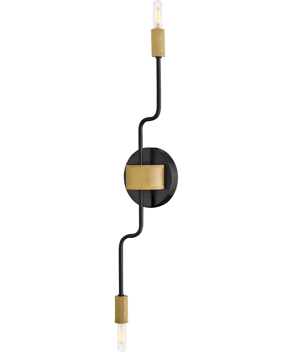 Austen 2-Light Medium Two Light Sconce in Black