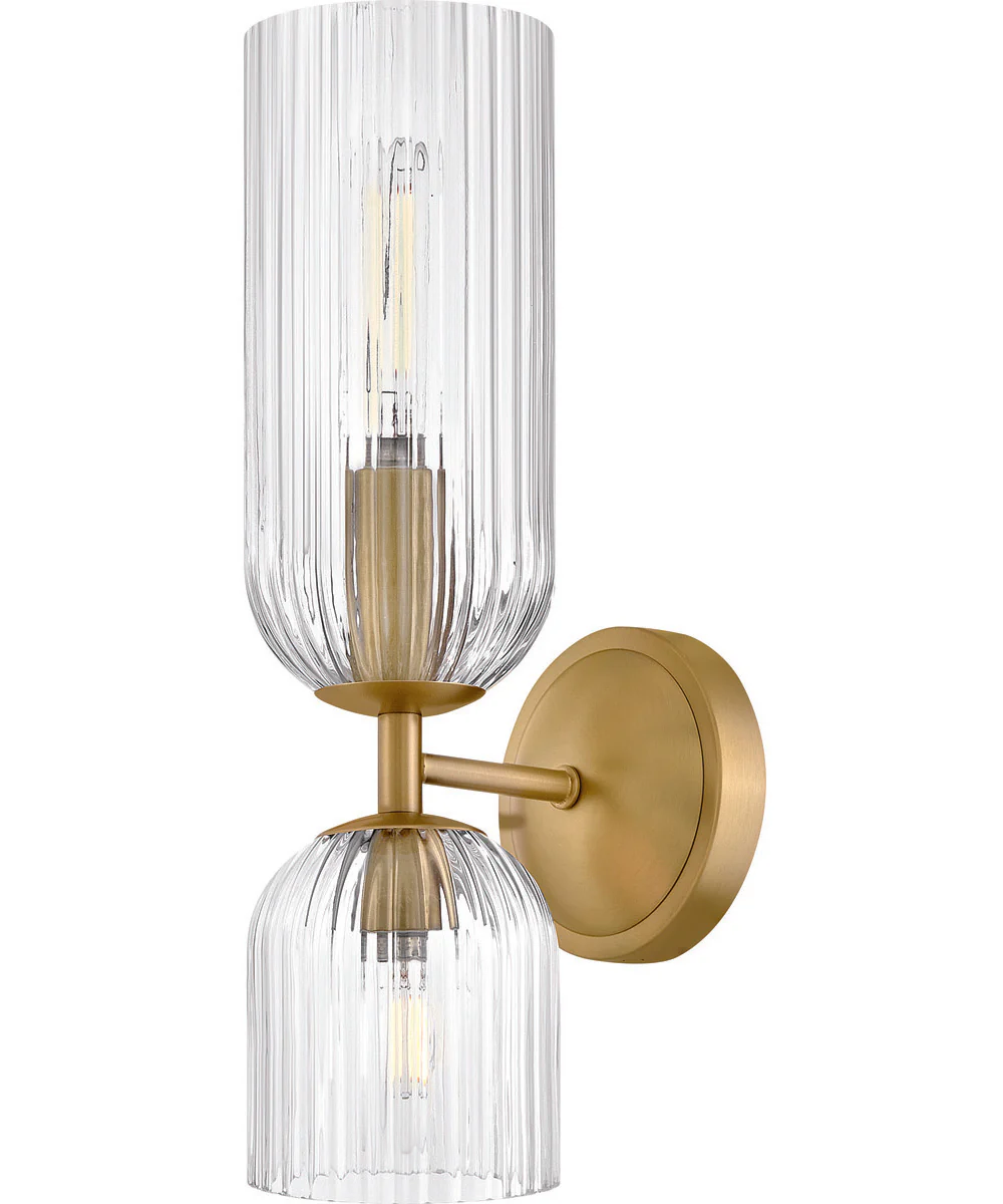 Ava 2-Light Medium Two Light Sconce in Lacquered Brass - Image 4