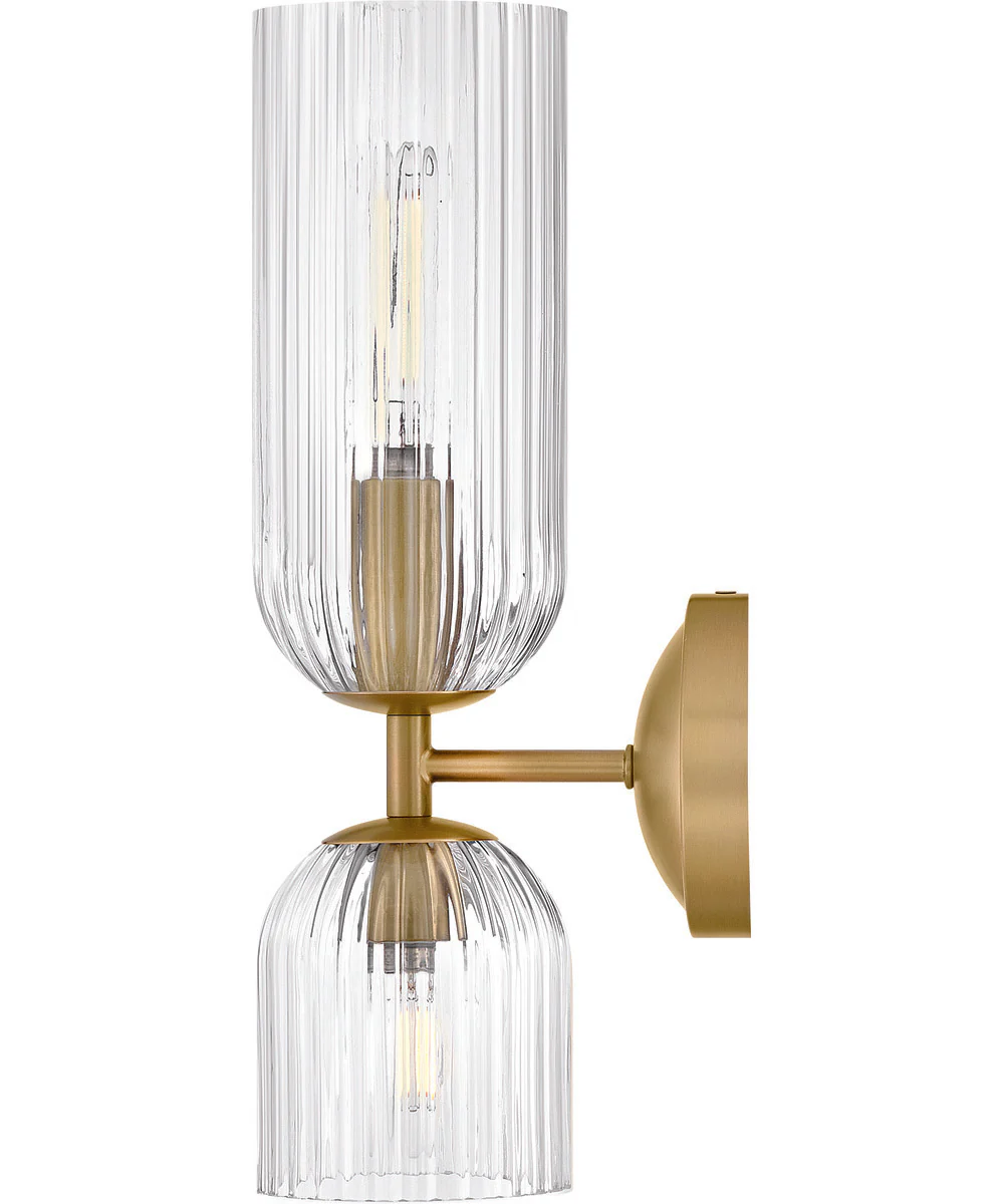 Ava 2-Light Medium Two Light Sconce in Lacquered Brass - Image 5