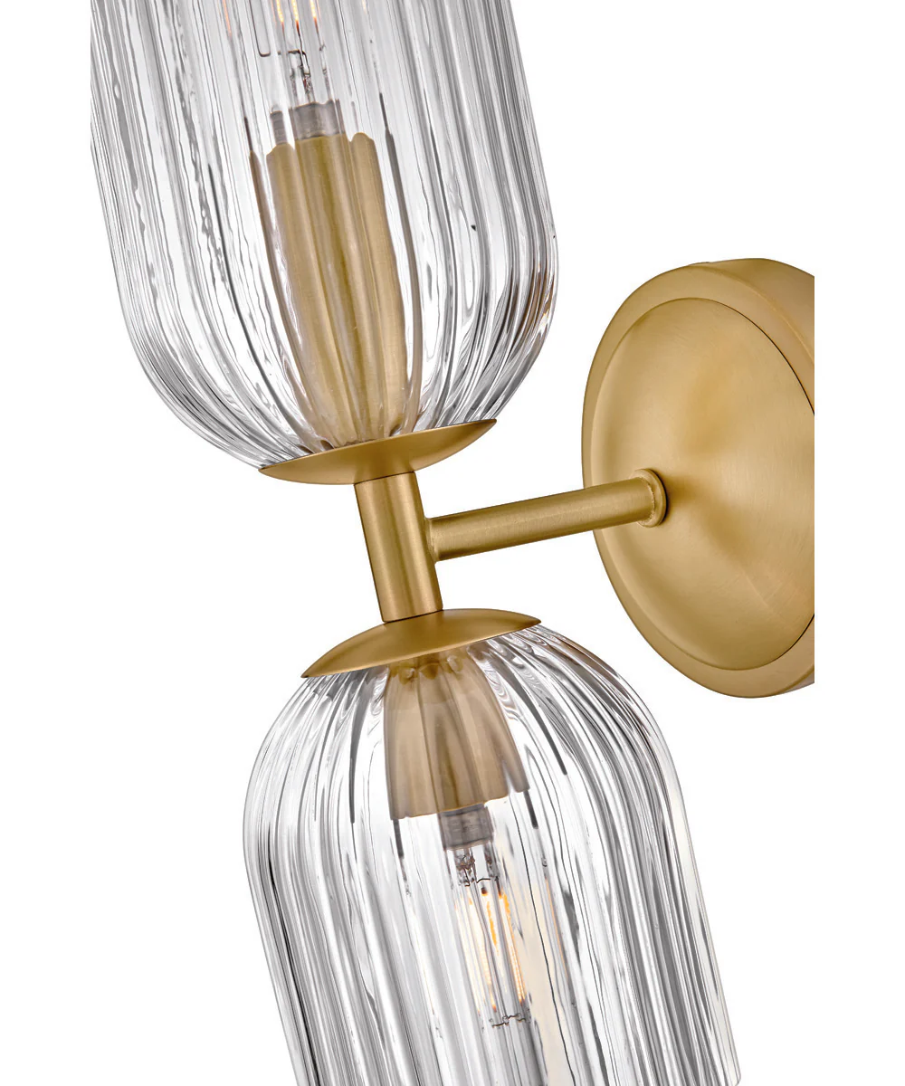 Ava 2-Light Medium Two Light Sconce in Lacquered Brass - Image 6