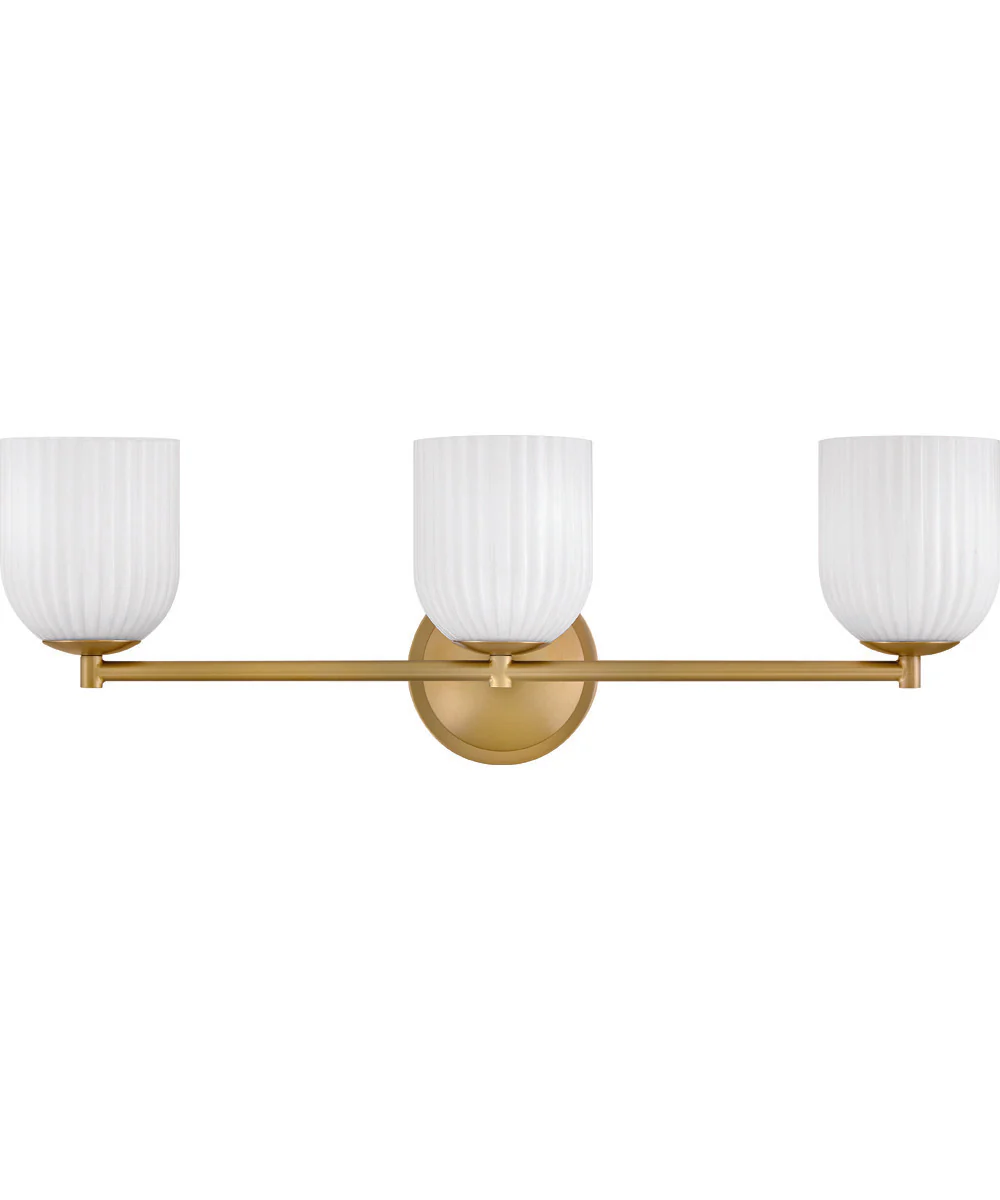 Ava 3-Light Medium Three Light Vanity in Lacquered Brass - Image 2