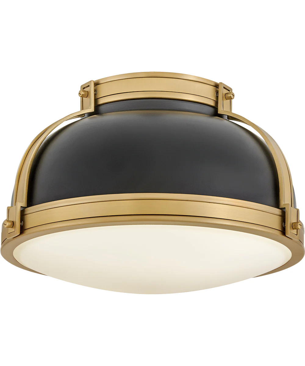 Barton 2-Light Medium Flush Mount in Black