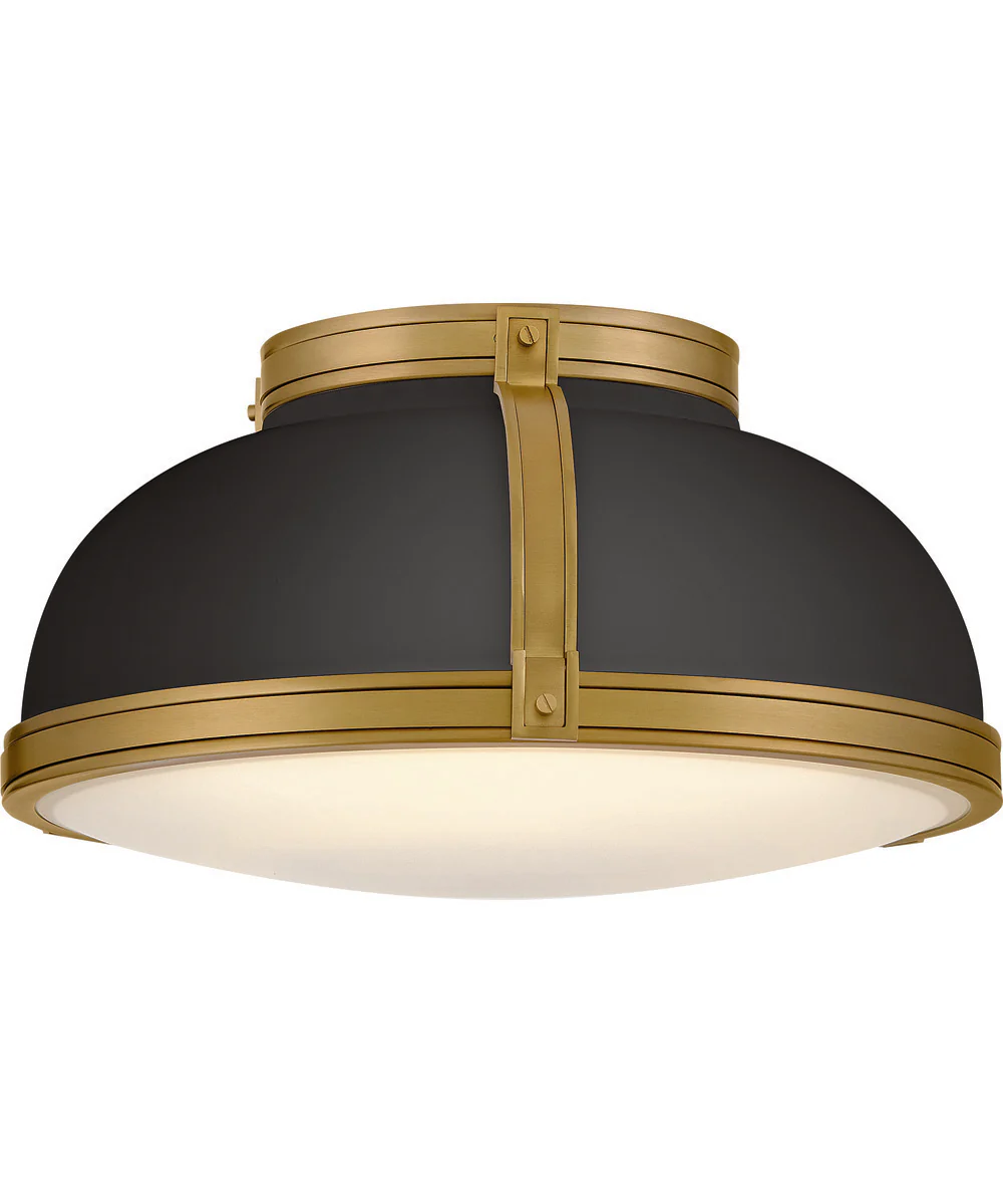 Barton 3-Light Medium Flush Mount in Black - Image 4