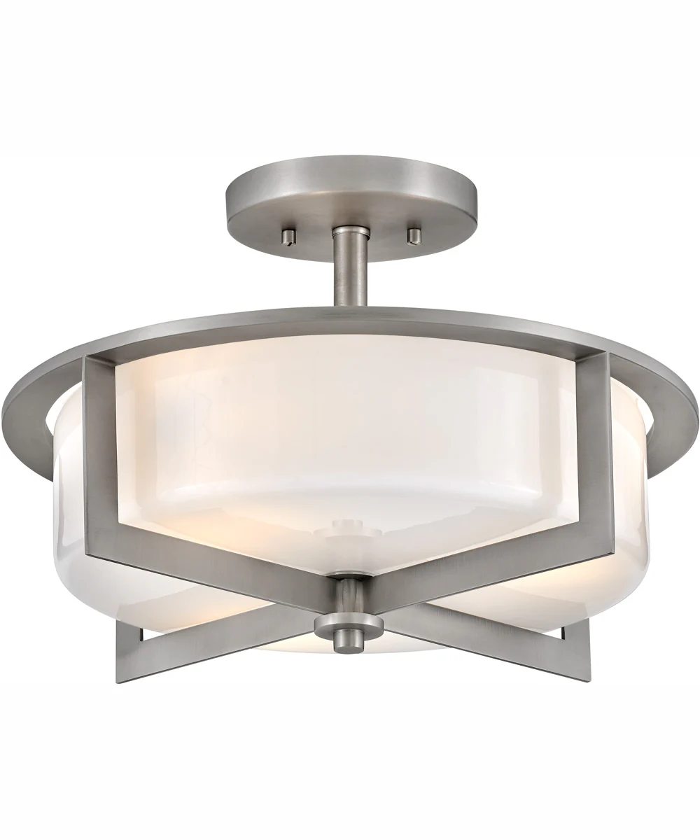 Baxley 3-Light Medium Semi-Flush Mount in Antique Nickel - Image 2