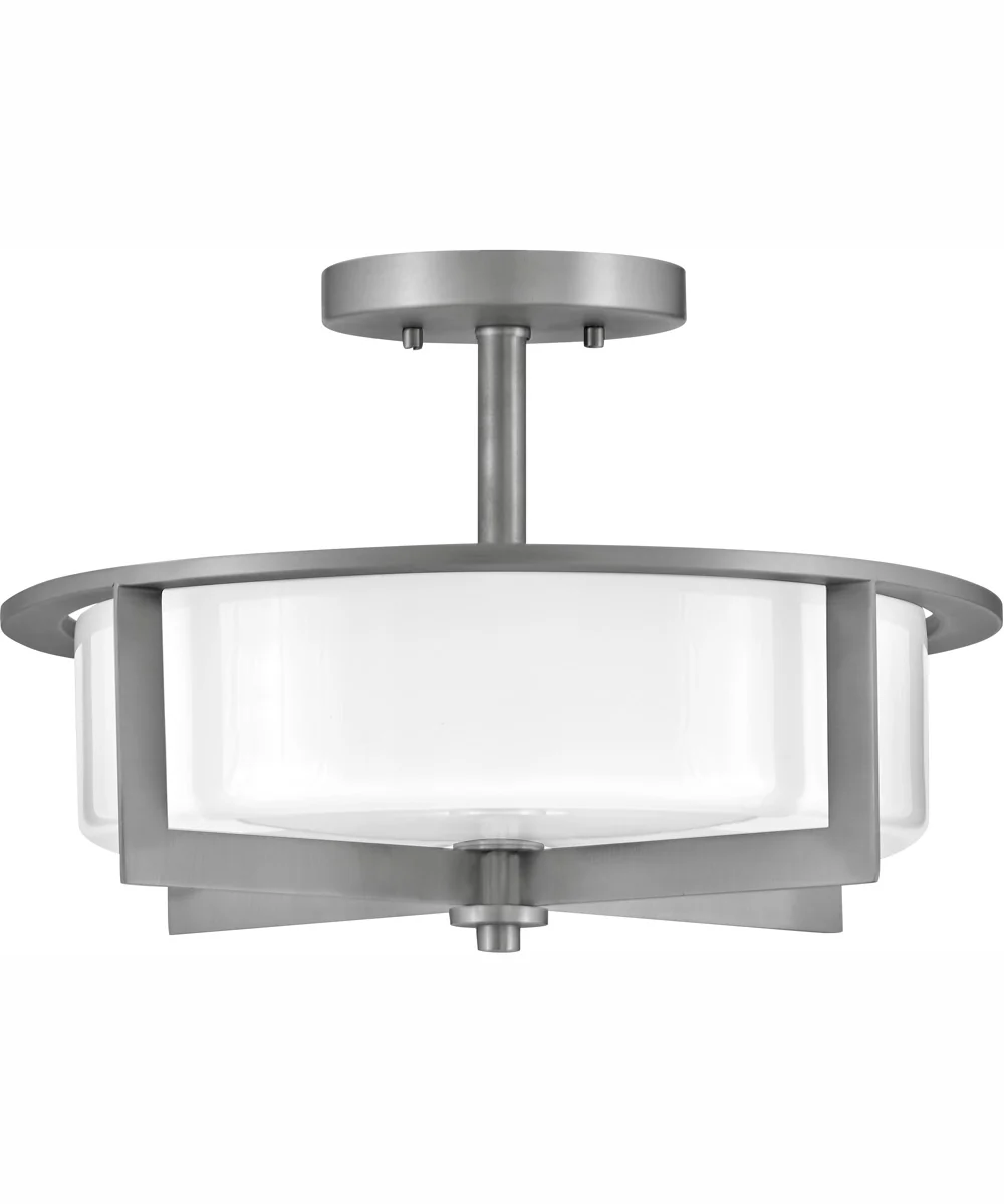 Baxley 3-Light Medium Semi-Flush Mount in Antique Nickel - Image 3