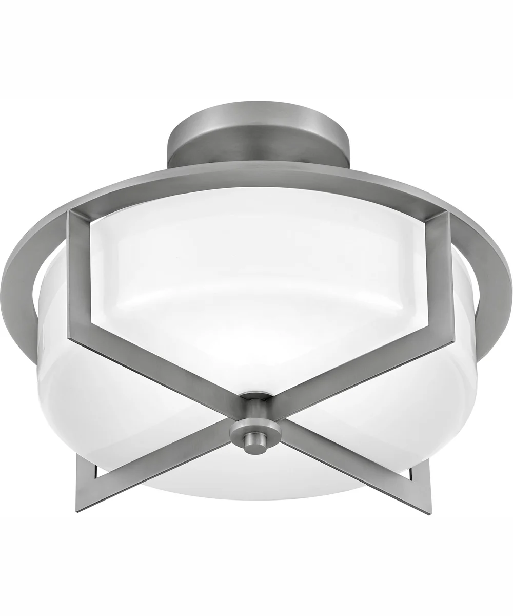 Baxley 3-Light Medium Semi-Flush Mount in Antique Nickel - Image 4