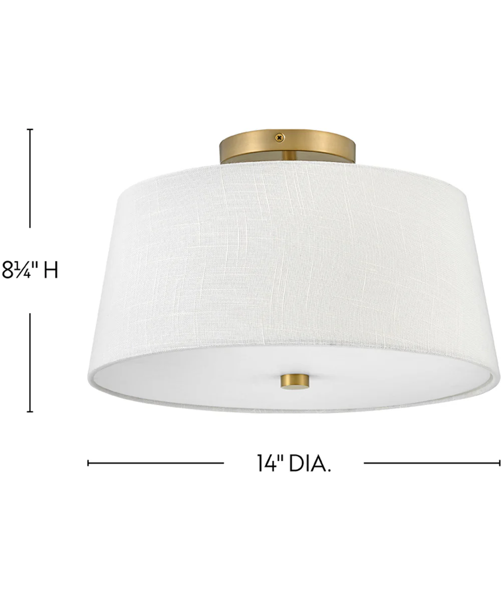 Beale 2-Light Medium Flush Mount in Lacquered Brass - Image 2