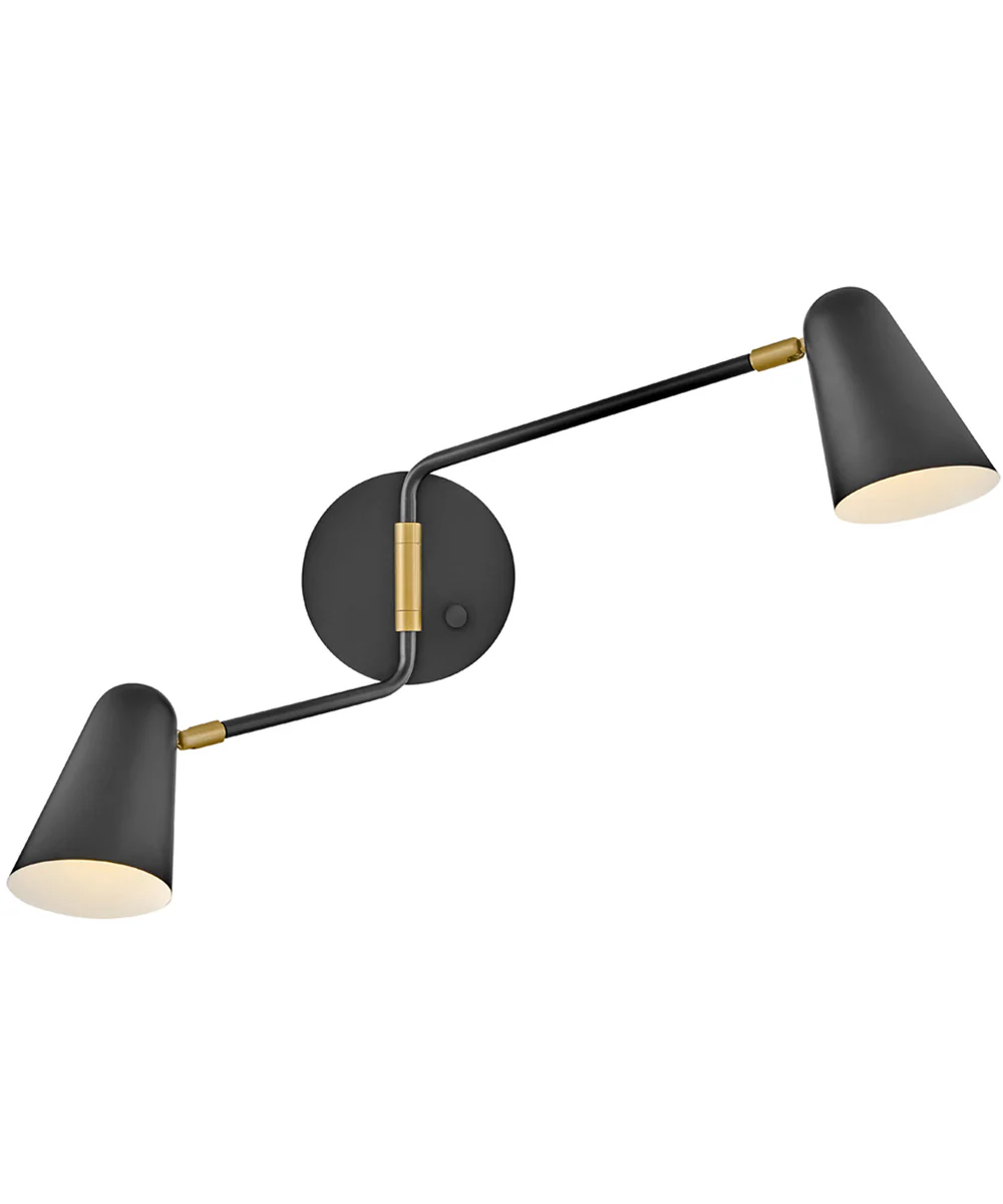 Birdie 2-Light Large Two Light Sconce in Black - Image 3
