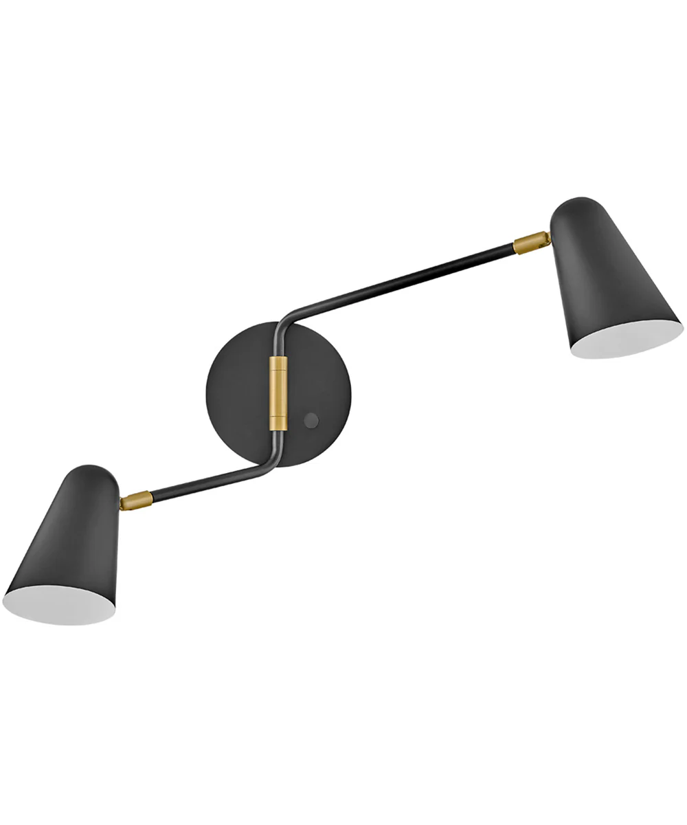 Birdie 2-Light Large Two Light Sconce in Black - Image 4