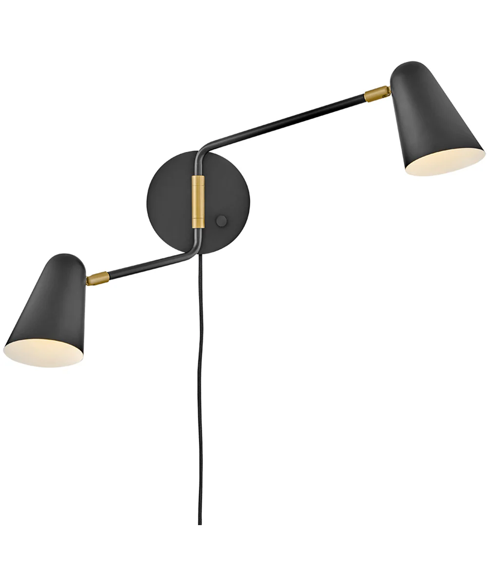 Birdie 2-Light Large Two Light Sconce in Black - Image 5