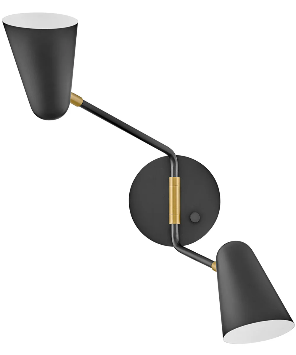 Birdie 2-Light Large Two Light Sconce in Black - Image 6