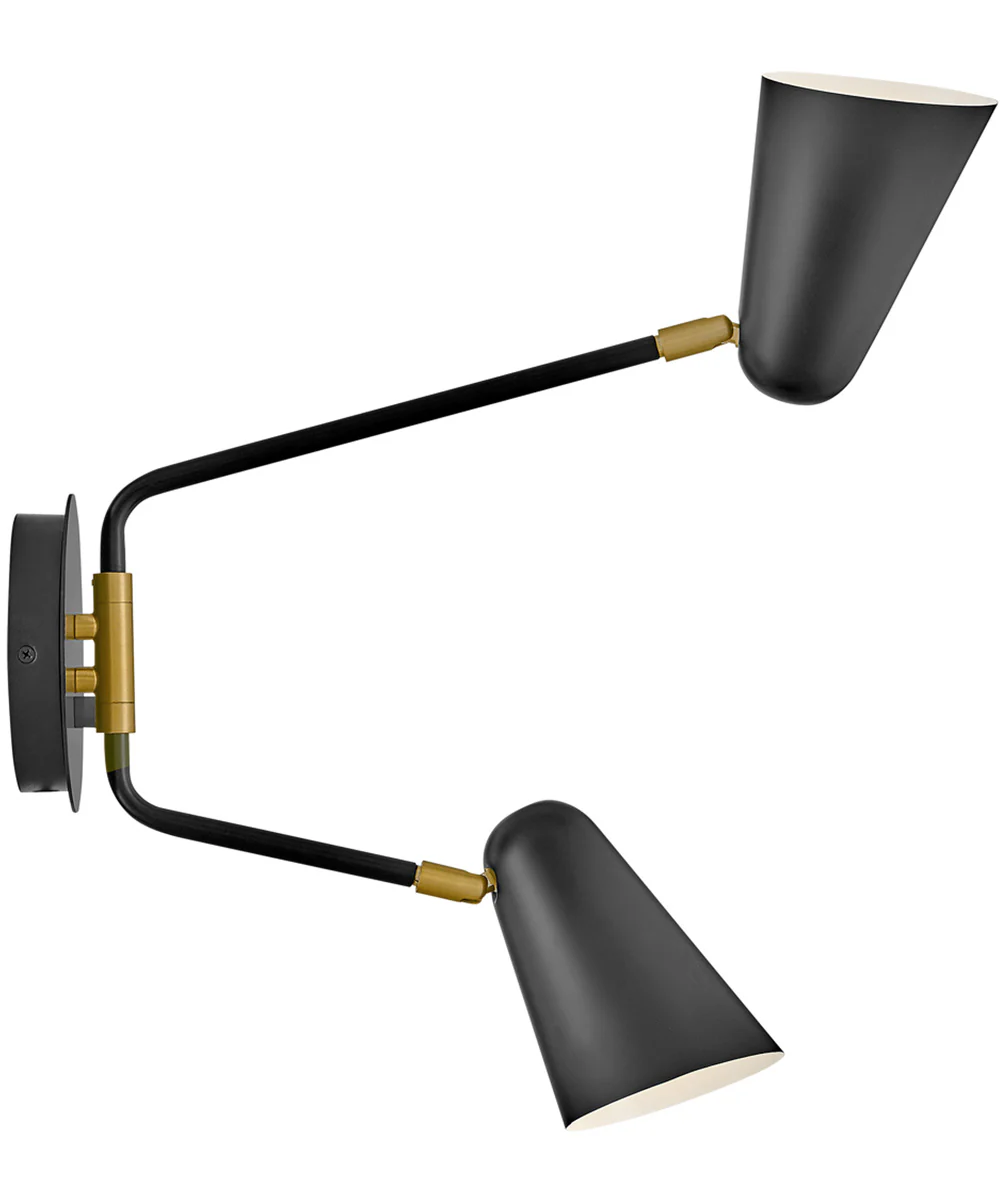 Birdie 2-Light Large Two Light Sconce in Black - Image 7