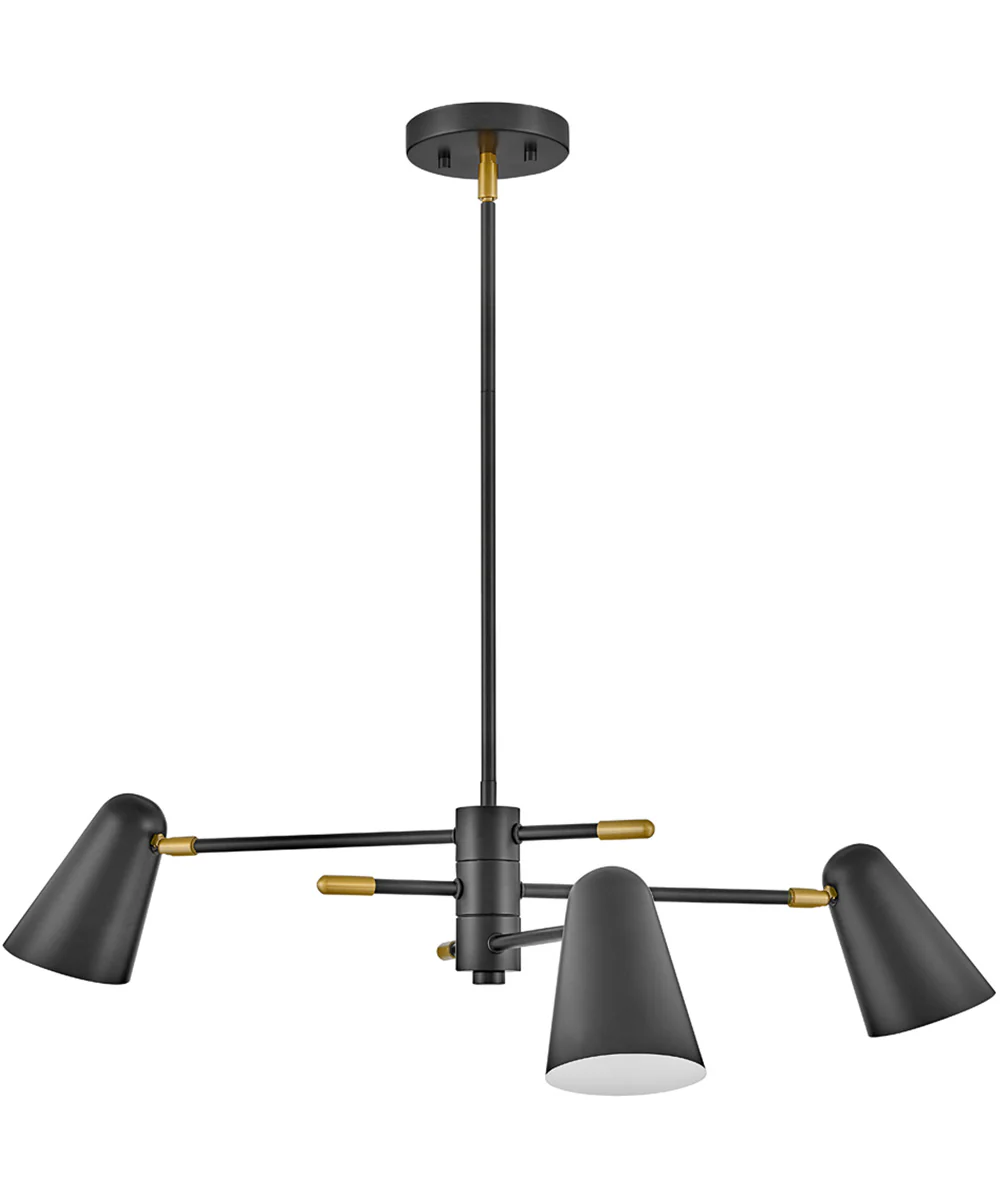 Birdie 3-Light Medium Convertible Mobile Single Tier Chandelier in Black - Image 4