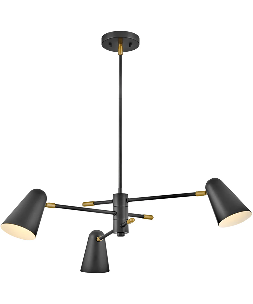 Birdie 3-Light Medium Convertible Mobile Single Tier Chandelier in Black - Image 5