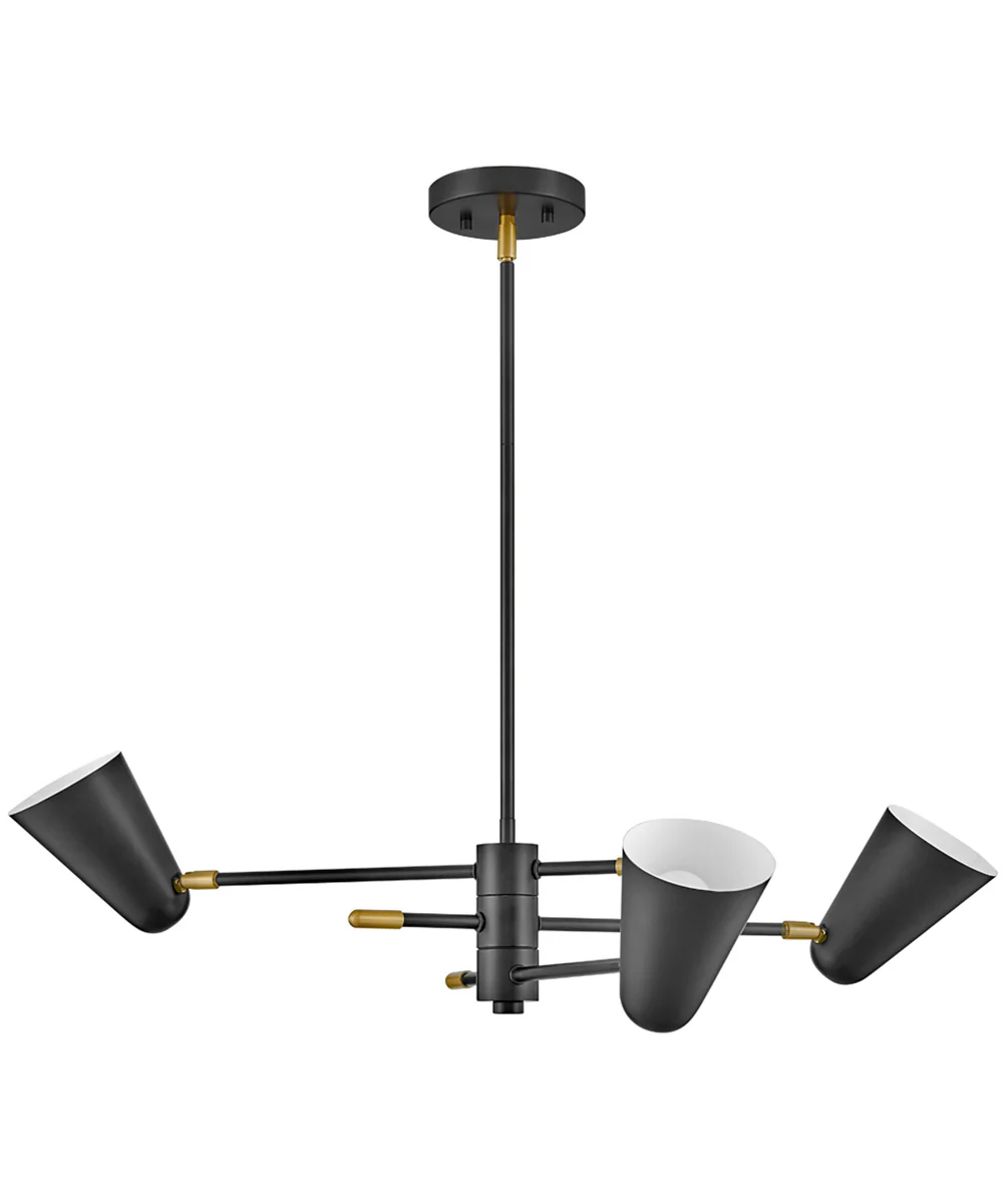 Birdie 3-Light Medium Convertible Mobile Single Tier Chandelier in Black - Image 6