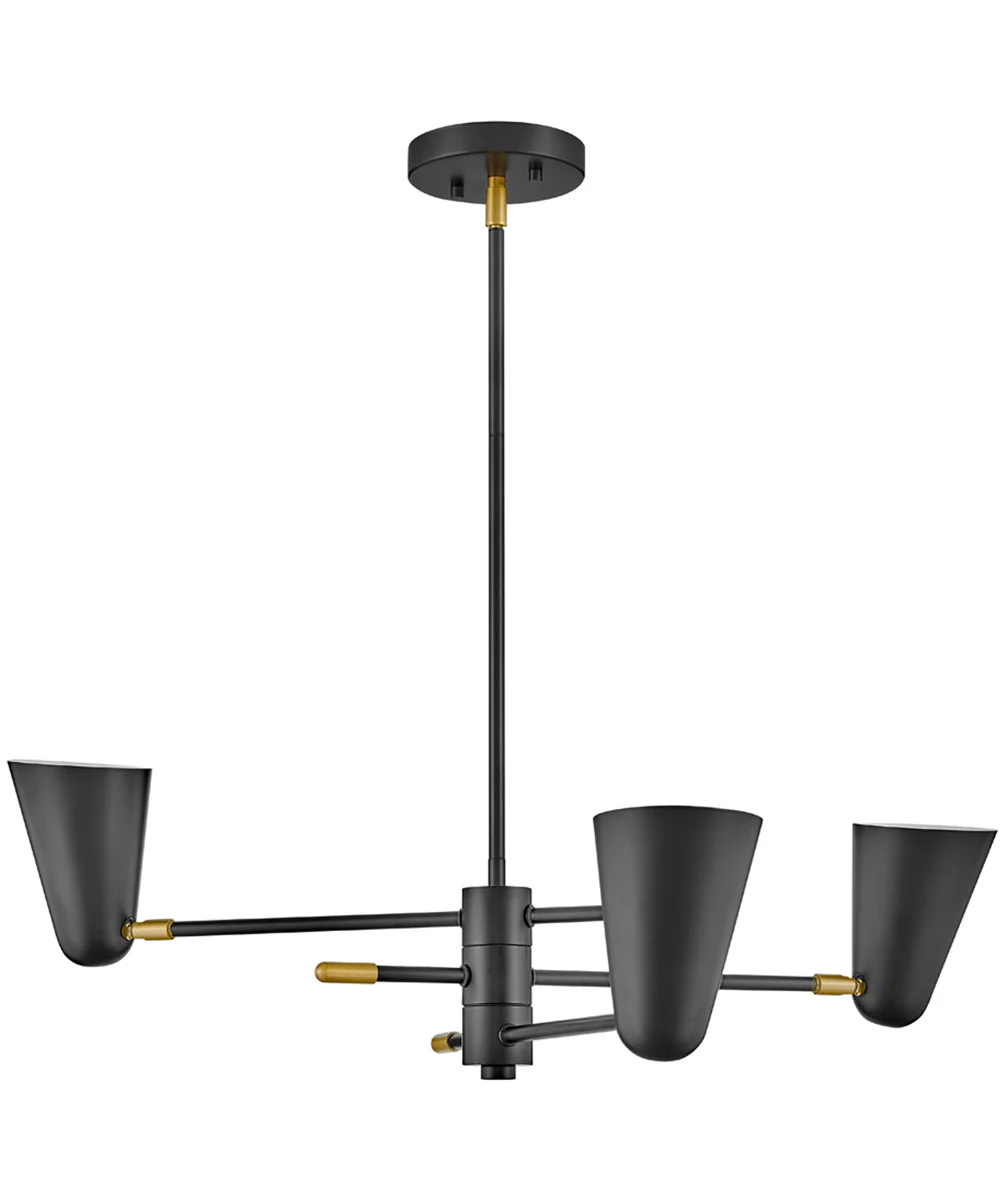 Birdie 3-Light Medium Convertible Mobile Single Tier Chandelier in Black - Image 7