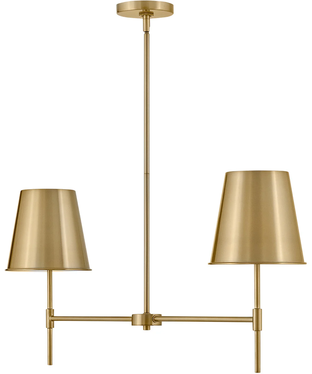 Blake 2-Light Small Two Light Linear in Lacquered Brass - Image 2