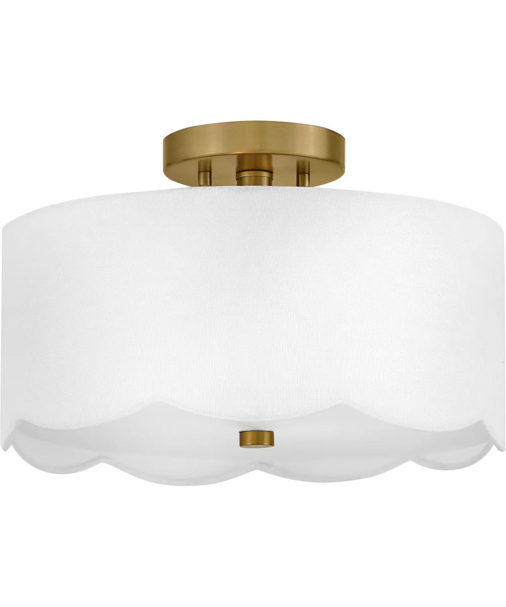 Bliss 2-Light Medium Semi-Flush Mount in Lacquered Brass - Image 2