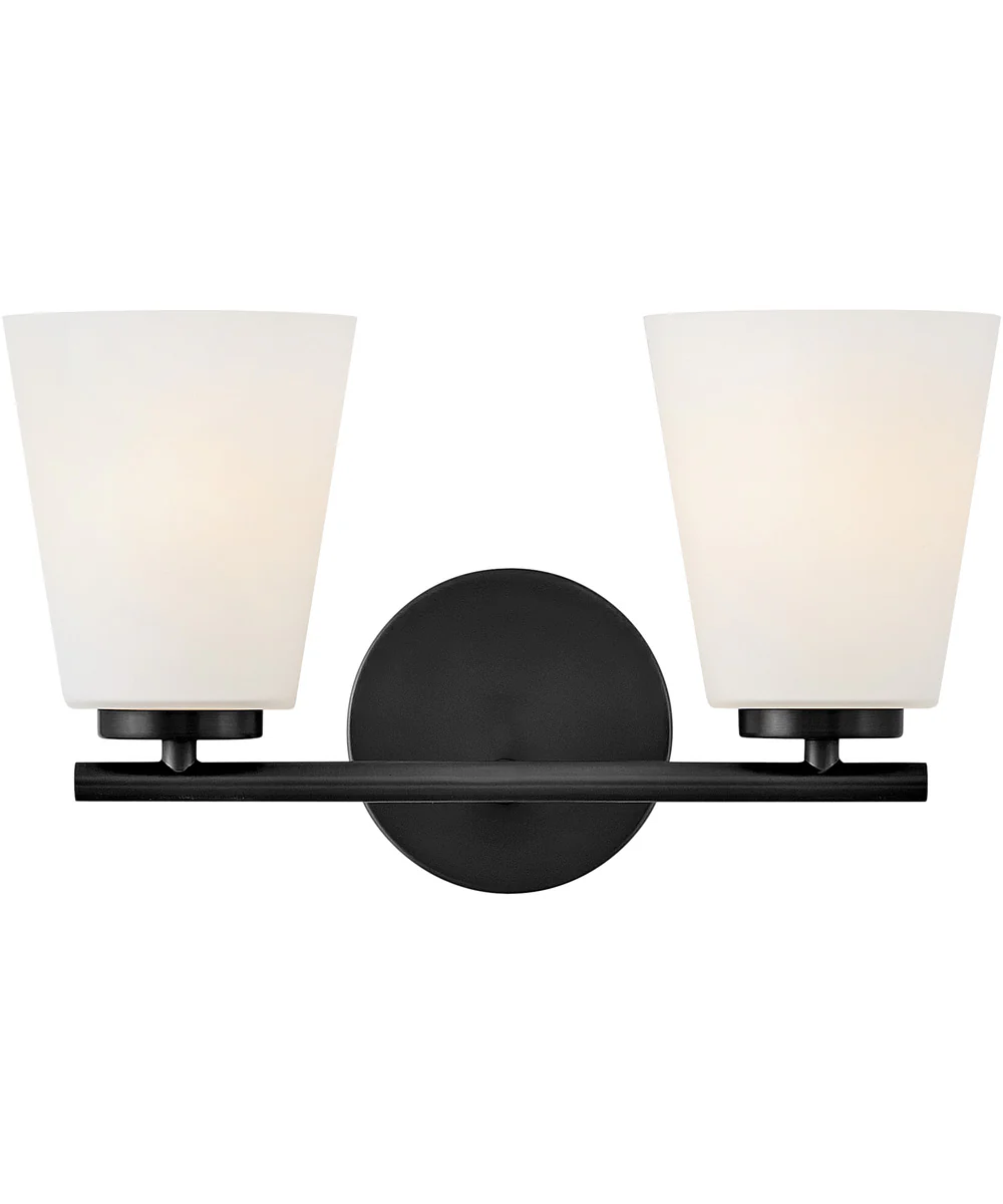 Bri 2-Light Small Two Light Vanity in Black - Image 2