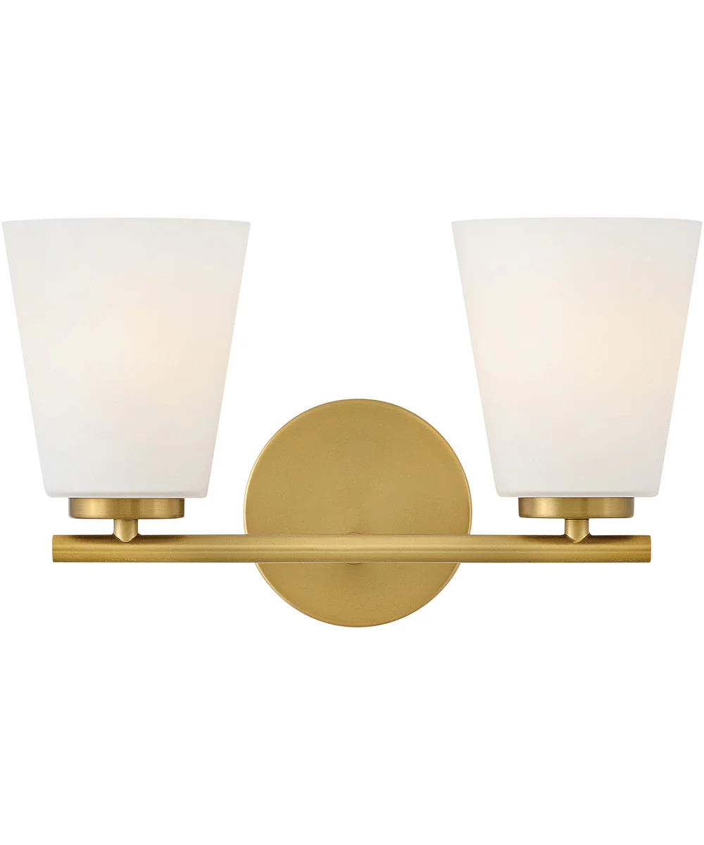Bri 2-Light Small Two Light Vanity in Lacquered Brass - Image 2