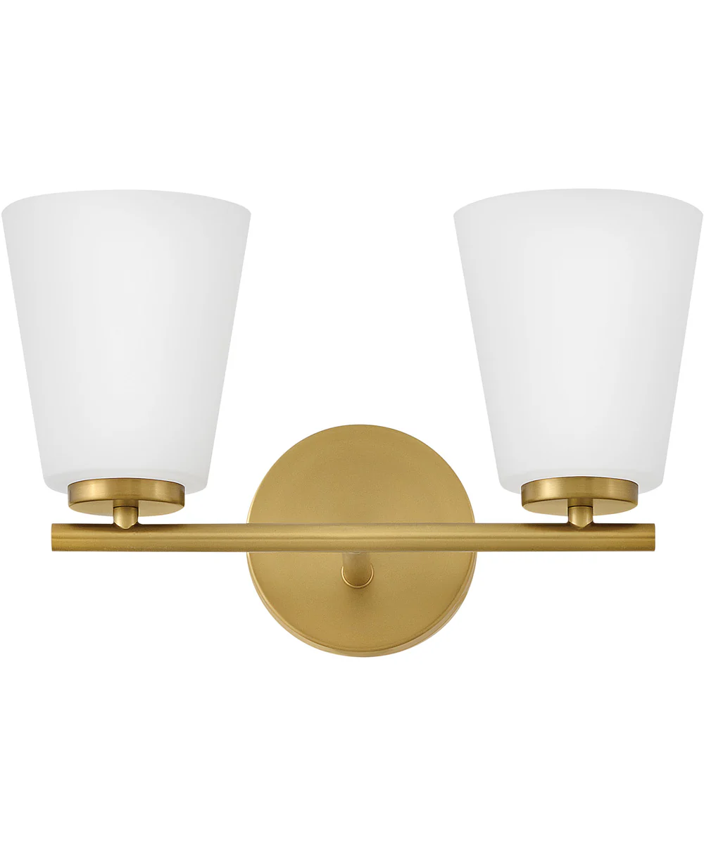 Bri 2-Light Small Two Light Vanity in Lacquered Brass - Image 3