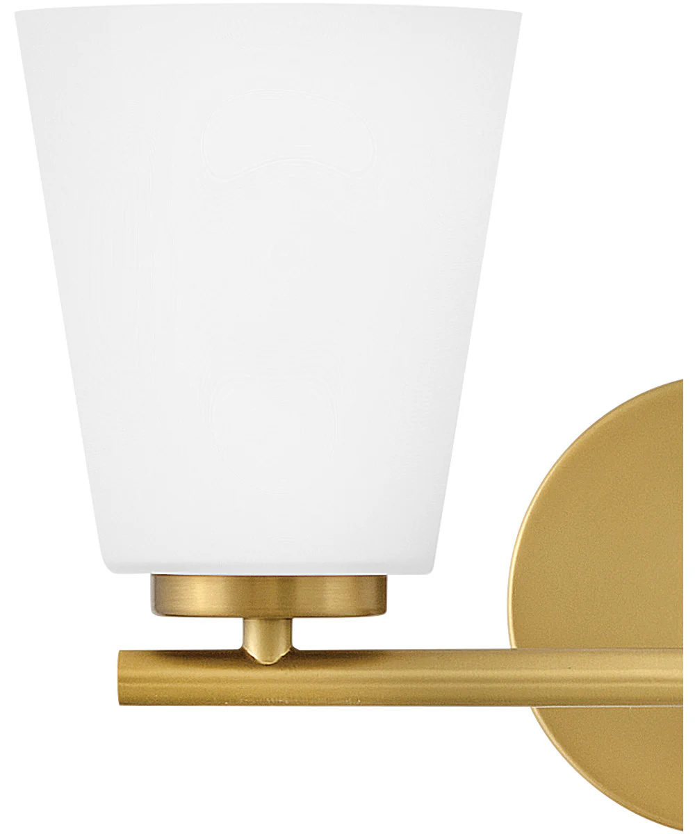 Bri 2-Light Small Two Light Vanity in Lacquered Brass - Image 6