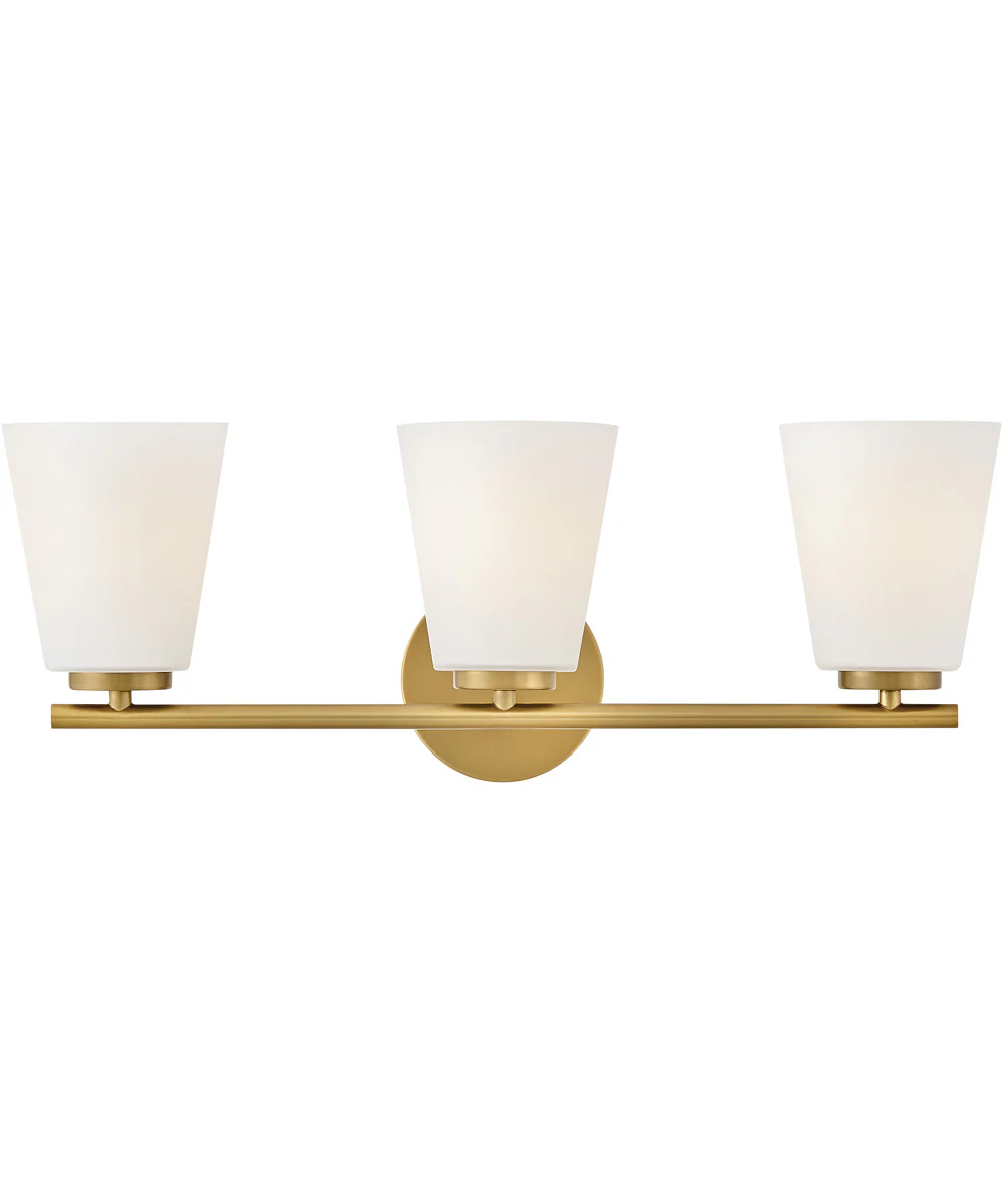 Bri 3-Light Medium Three Light Vanity in Lacquered Brass - Image 2