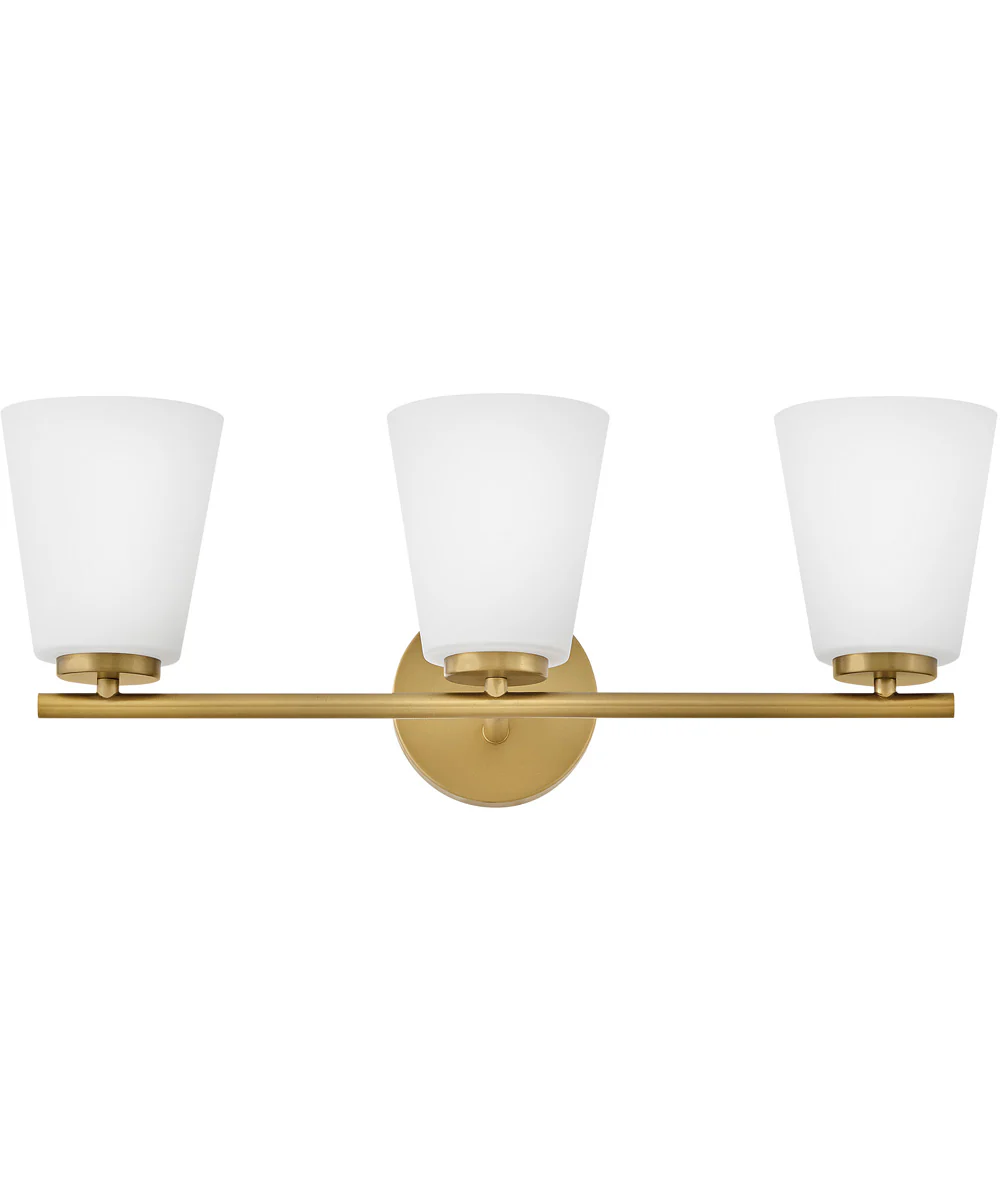 Bri 3-Light Medium Three Light Vanity in Lacquered Brass - Image 3