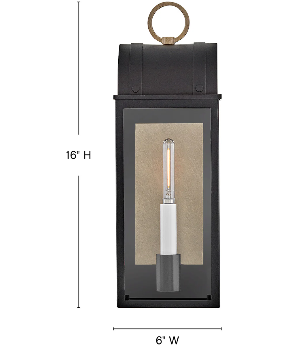 Campbell 1-Light Medium Wall Mount Lantern in Black - Image 2