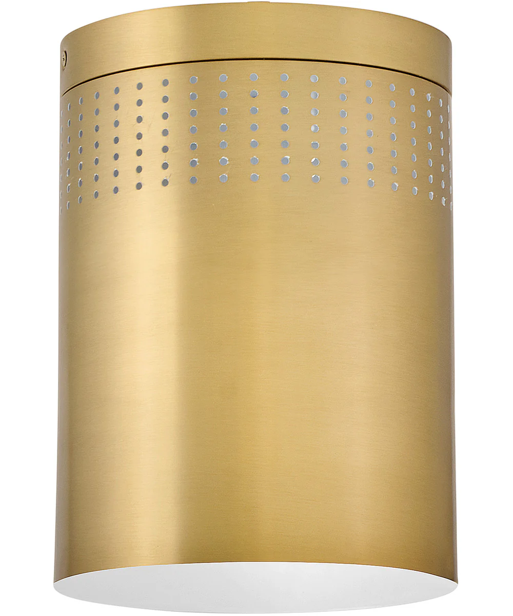 Casey 1-Light Small Flush Mount in Lacquered Brass - Image 2