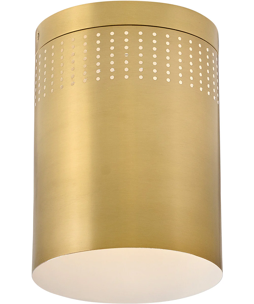 Casey 1-Light Small Flush Mount in Lacquered Brass - Image 3