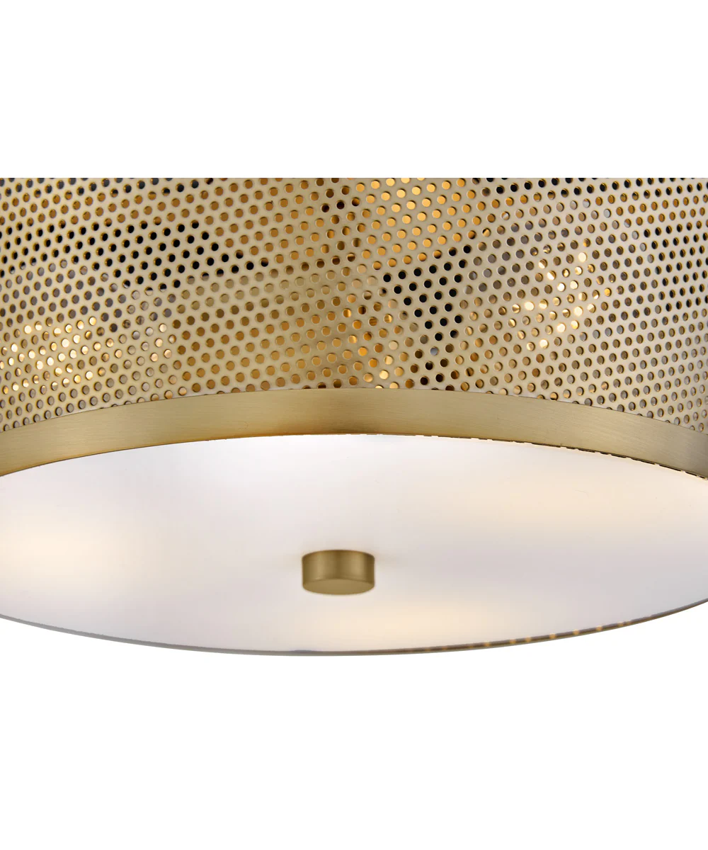 Cash 3-Light Medium Semi-Flush Mount in Lacquered Brass - Image 5