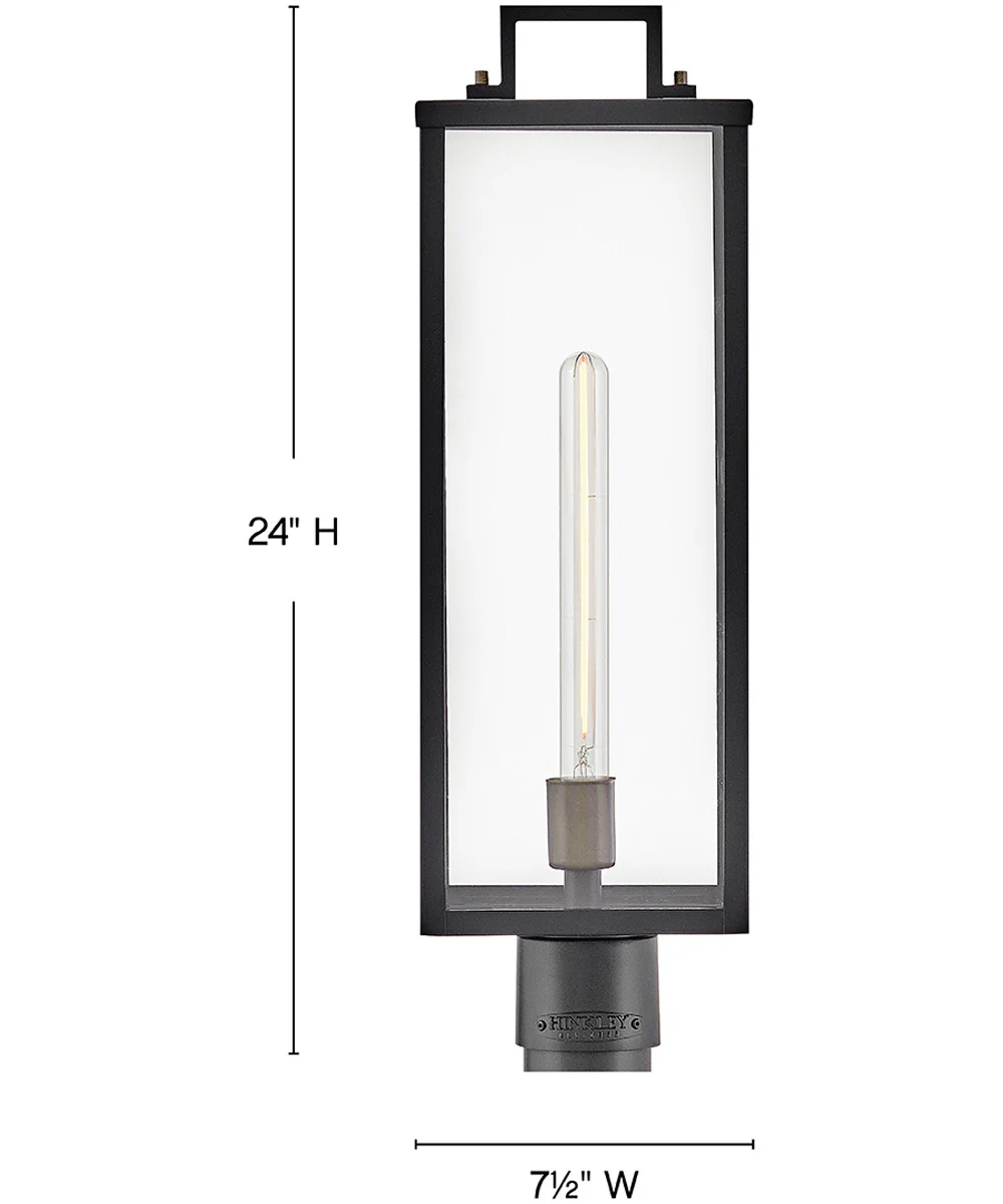 Catalina 1-Light Large Post Mount Lantern in Black - Image 7