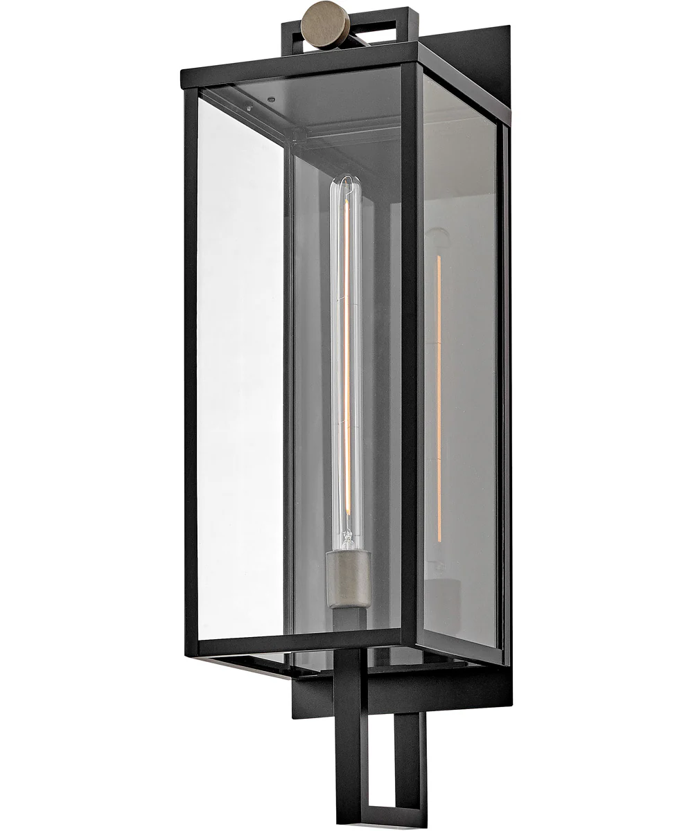 Catalina 1-Light Large Wall Mount lantern in Black - Image 4