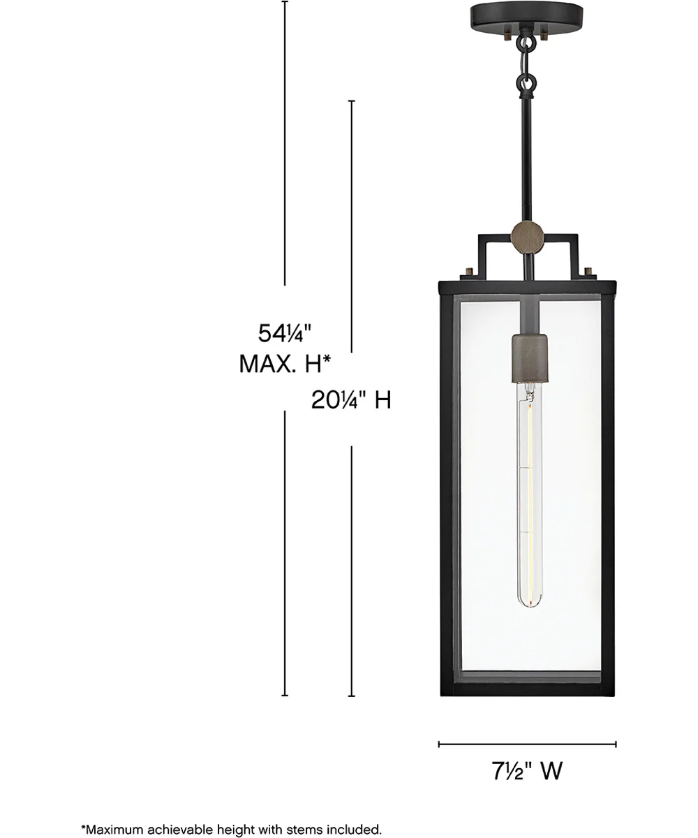 Catalina 1-Light Medium Hanging Lantern in Black - Image 7